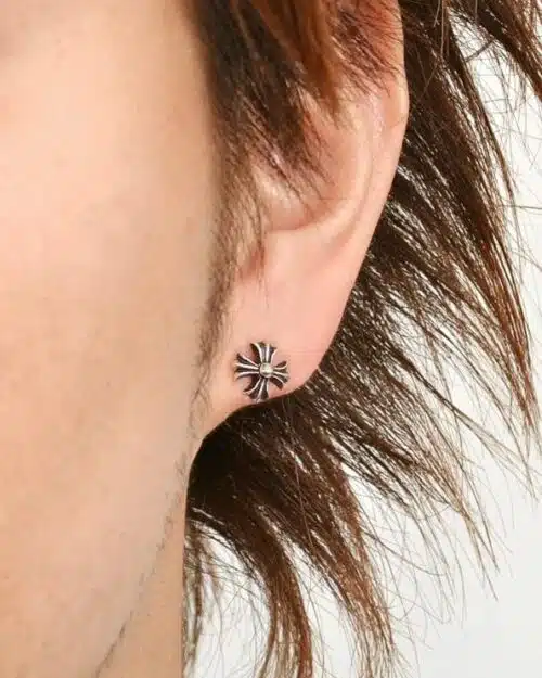 Chrome Hearts Cross Cut Out Stud Earring