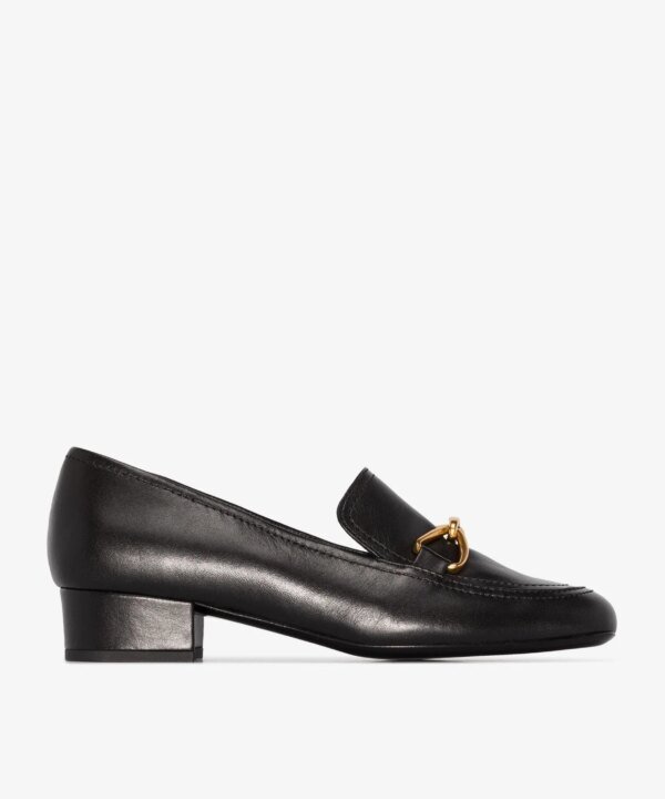 By Far Black Lino 35 Leather Loafers