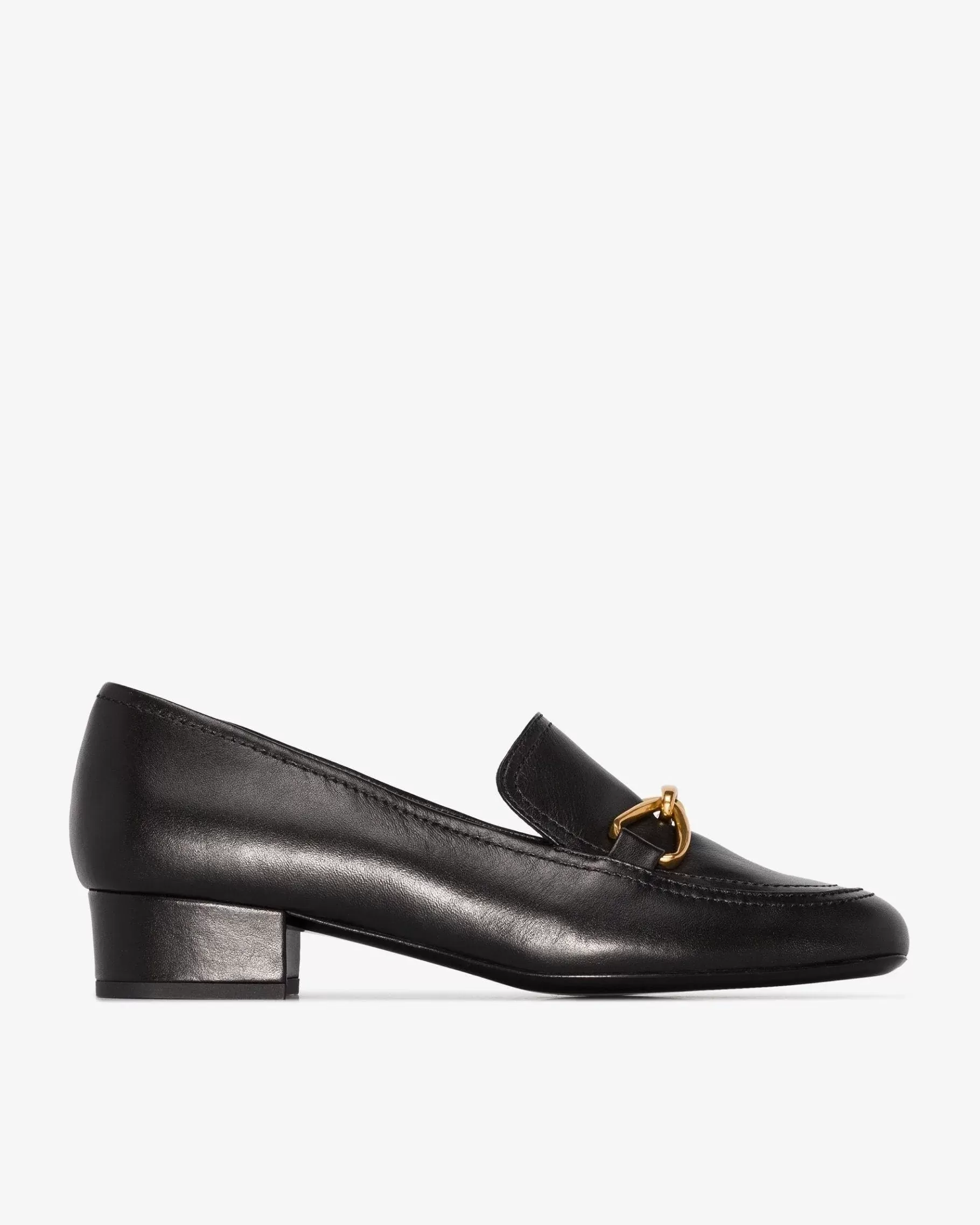 By Far Black Lino 35 Leather Loafers