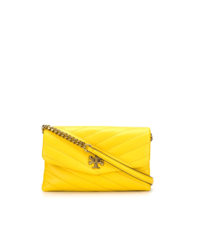 Tory Burch Kira Chevron Chain Wallet Crossbody Bag, Yellow