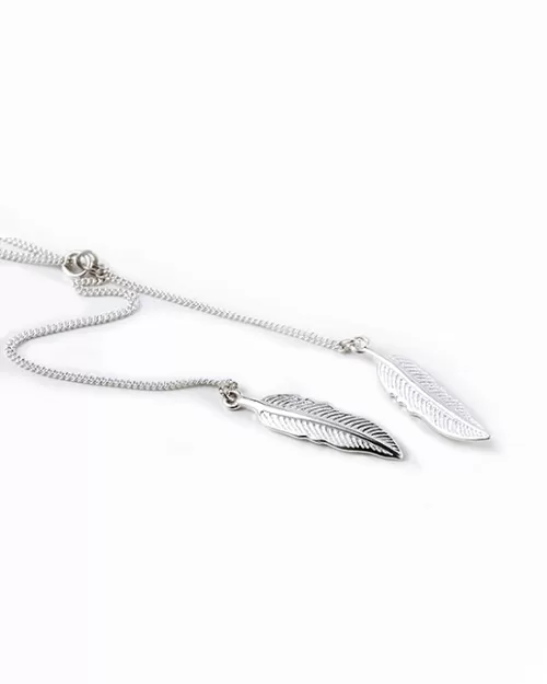 Steffe Sterling Silver Chain Leaves Necklaces