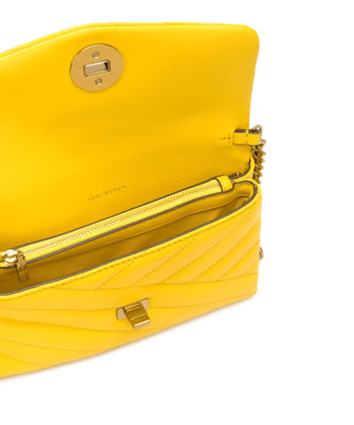 Tory Burch Kira Chevron Chain Wallet Crossbody Bag, Yellow