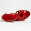 Burberry Red Delamer Platform Wedges Sandal