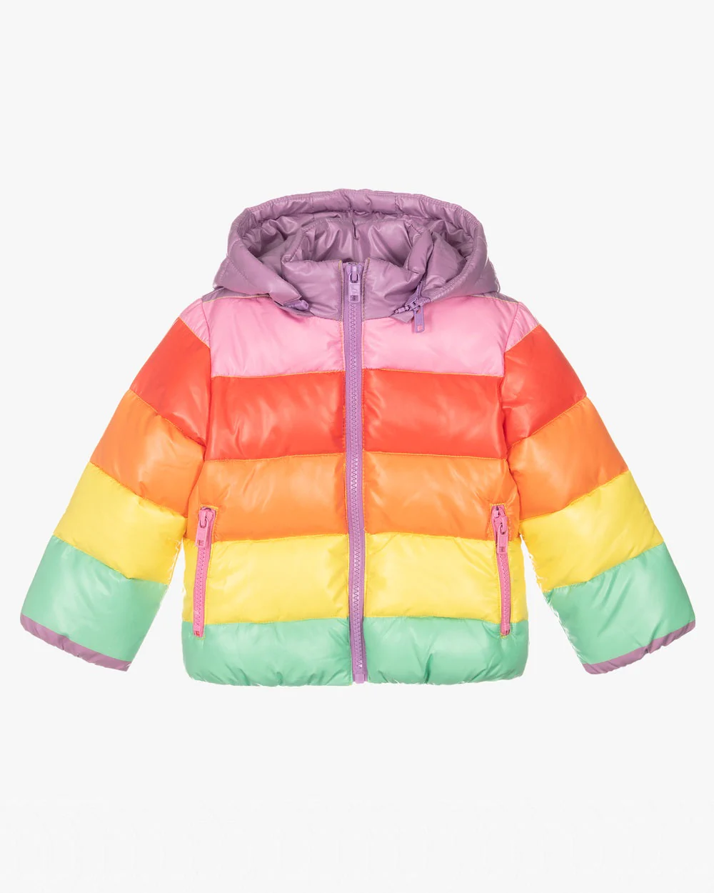 Stella McCartney Girls Rainbow Puffer Coat