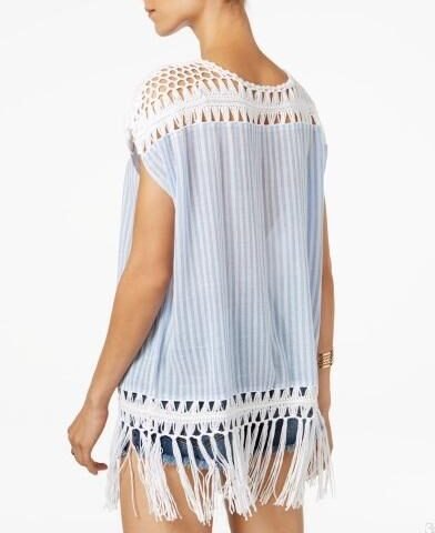 STEVE MADDEN CROCHET PONCHO & SWIM COVER-UP