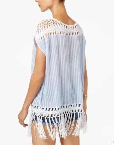 STEVE MADDEN CROCHET PONCHO & SWIM COVER-UP