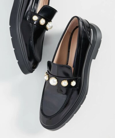 Stuart Weitzman Suki Patent Pearly Loafers