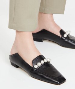 Stuart Weitzman Mickee Pearls Loafers, Black
