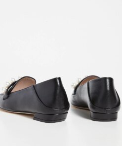 Stuart Weitzman Mickee Pearls Loafers, Black