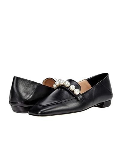 Stuart Weitzman Mickee Pearls Loafers, Black