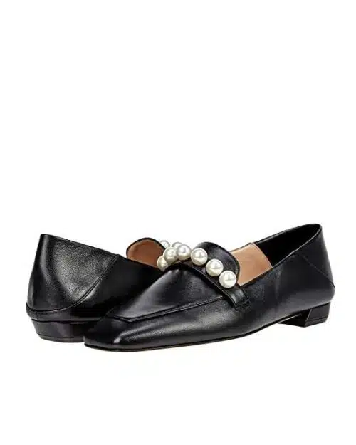 Stuart Weitzman Mickee Pearls Loafers, Black