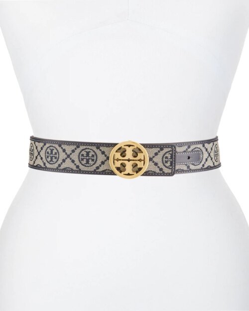 Tory Burch T Monogram Jacquard Belt, Tory Navy