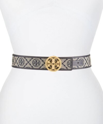 Tory Burch T Monogram Jacquard Belt, Goldfinch