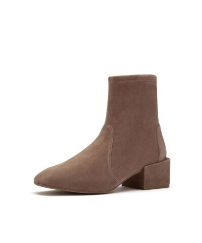 Stuart Weitzman Accordion Brown Suede Bootie