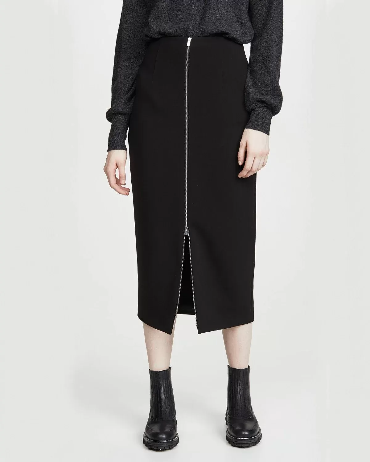 Theory High Waist Zip Skirt