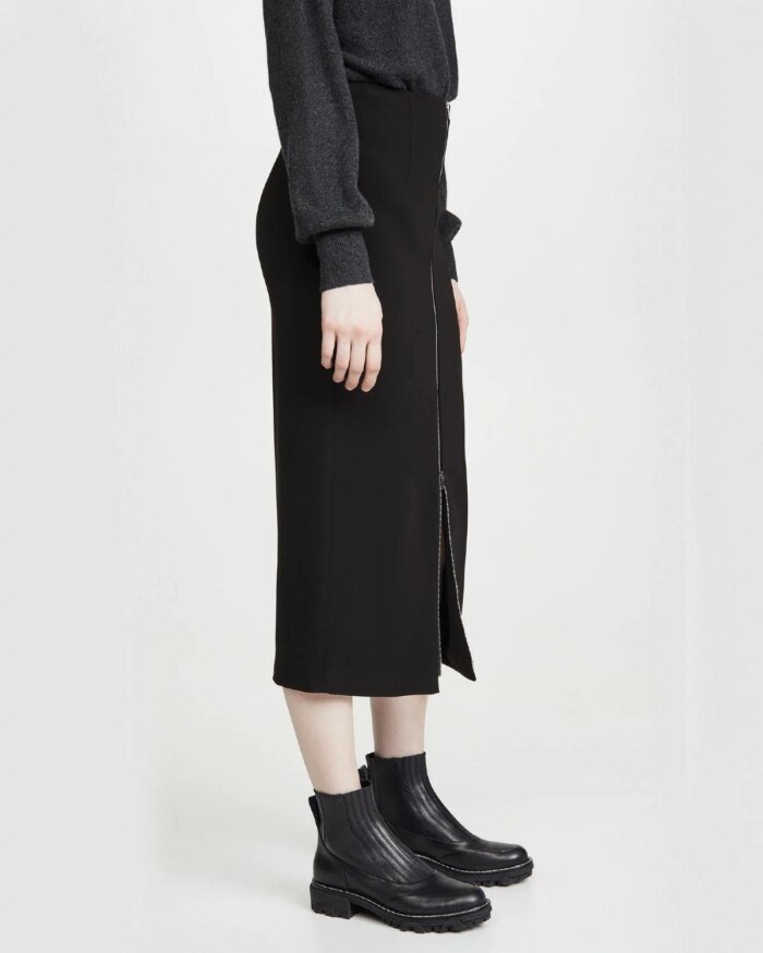 Theory High Waist Zip Skirt