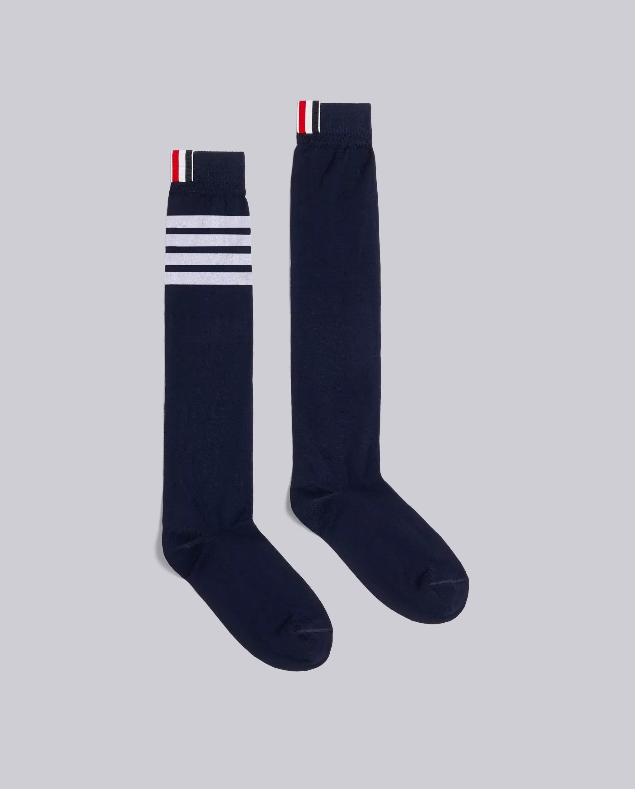 Thom Browne 4-Bar Knee-High Nylon Blend Blue Sock