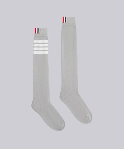 Thom Browne 4-Bar Knee-High Nylon Blend Grey Sock