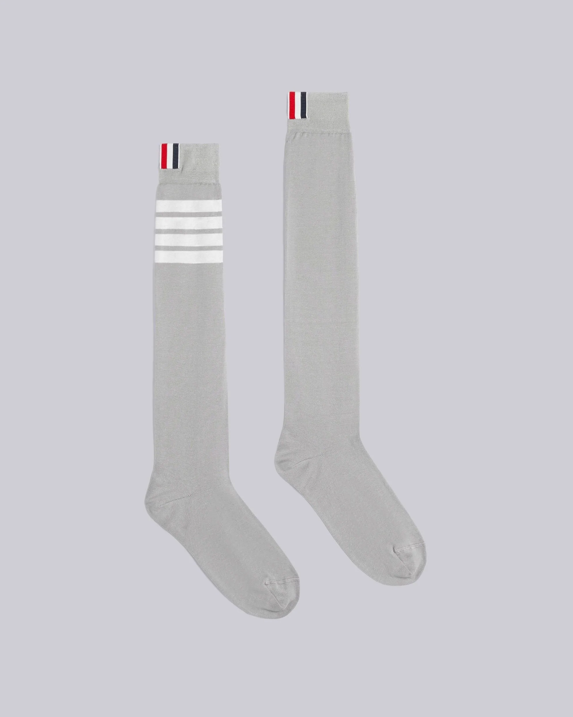 Thom Browne 4-Bar Knee-High Nylon Blend Grey Sock