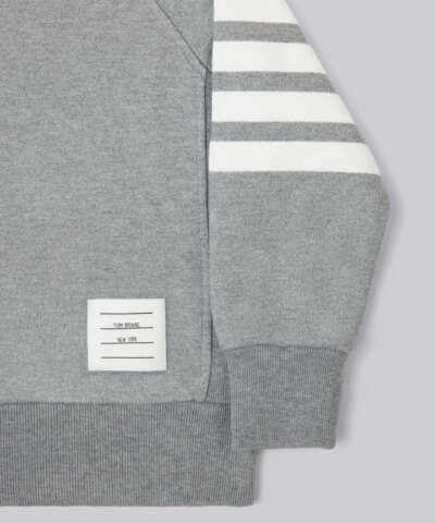 Thom Browne Loopback Jersey Knit Engineered 4-Bar Stripe Crew Neck Sweatshirt