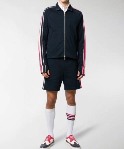 Thom Browne Cotton Interlocking RWB Stripe Track Jacket
