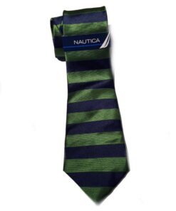 Nautica Regular Tie Mens Windstar Horizontal Green Silk Neck Tie