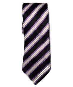 SEAN JOHN Stout Stripe Men's Tie Black Purple