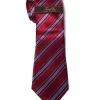 Tasso Elba Tie Red and Blue Striped 100% Silk Men's Classic Tie