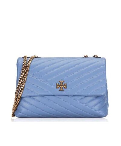 Tory Burch Kira Chevron Convertible Shoulder Bag, Bluewood