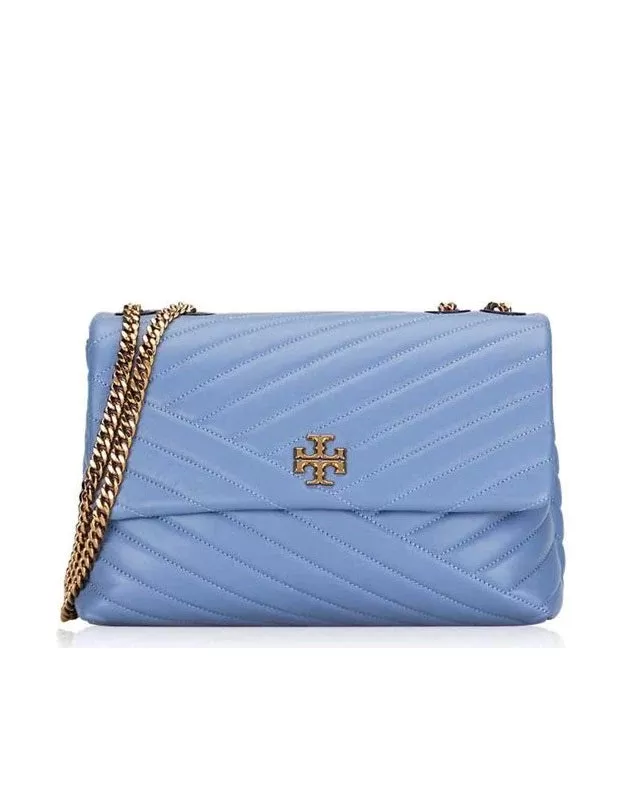 Tory Burch Kira Chevron Convertible Shoulder Bag, Bluewood