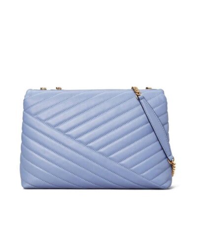 Tory Burch Kira Chevron Convertible Shoulder Bag, Bluewood