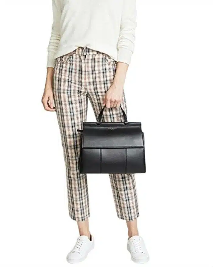 Tory Burch T Block Leather Satchel, Black