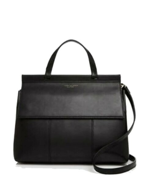 Tory Burch T Block Leather Satchel, Black