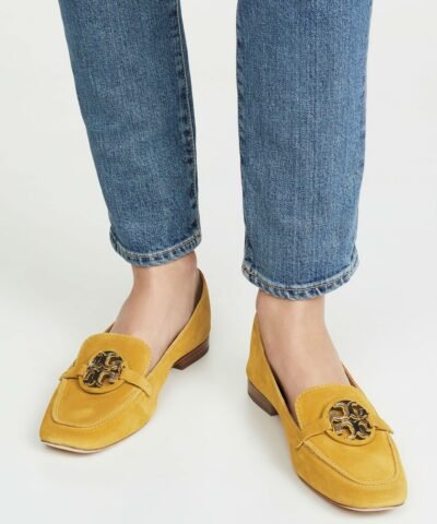 Tory Burch Metal Miller Metal - Logo Loafer, Suede