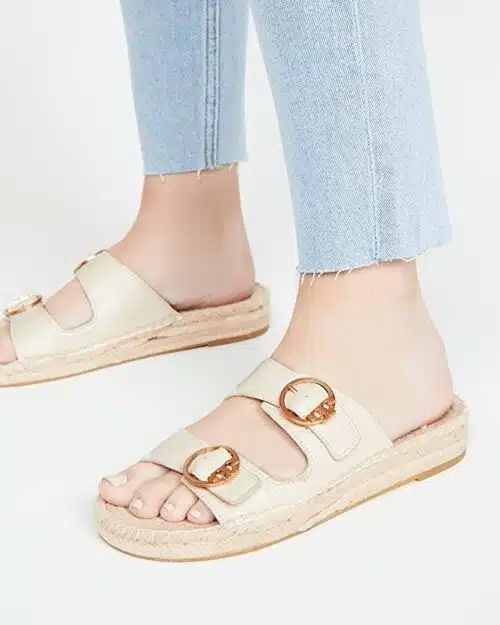 Tory Burch Selby Two-Band Espadrille Leather Sandals