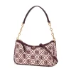 Tory Burch T Monogram Jacquard Studio Bag In Claret/New Cream