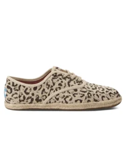 Toms Black Snow Leopard Burlap Womens Cordones