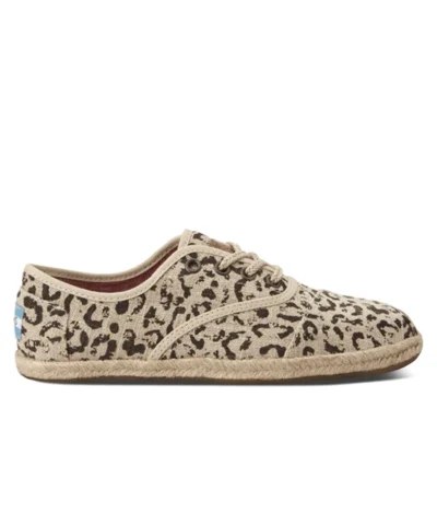 Toms Black Snow Leopard Burlap Womens Cordones