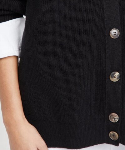 Alexander Wang.t Bi-Layer V Neck Cardigan with Oxford Shirting