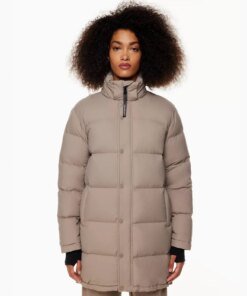 Aritzia The Super Puff™ Taupe Mid-Length Goose-Down Puffer Jacket