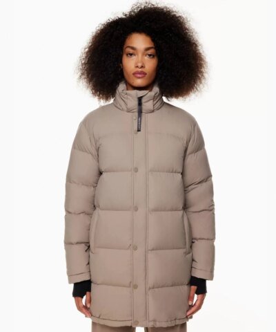 Aritzia The Super Puff™ Taupe Mid-Length Goose-Down Puffer Jacket