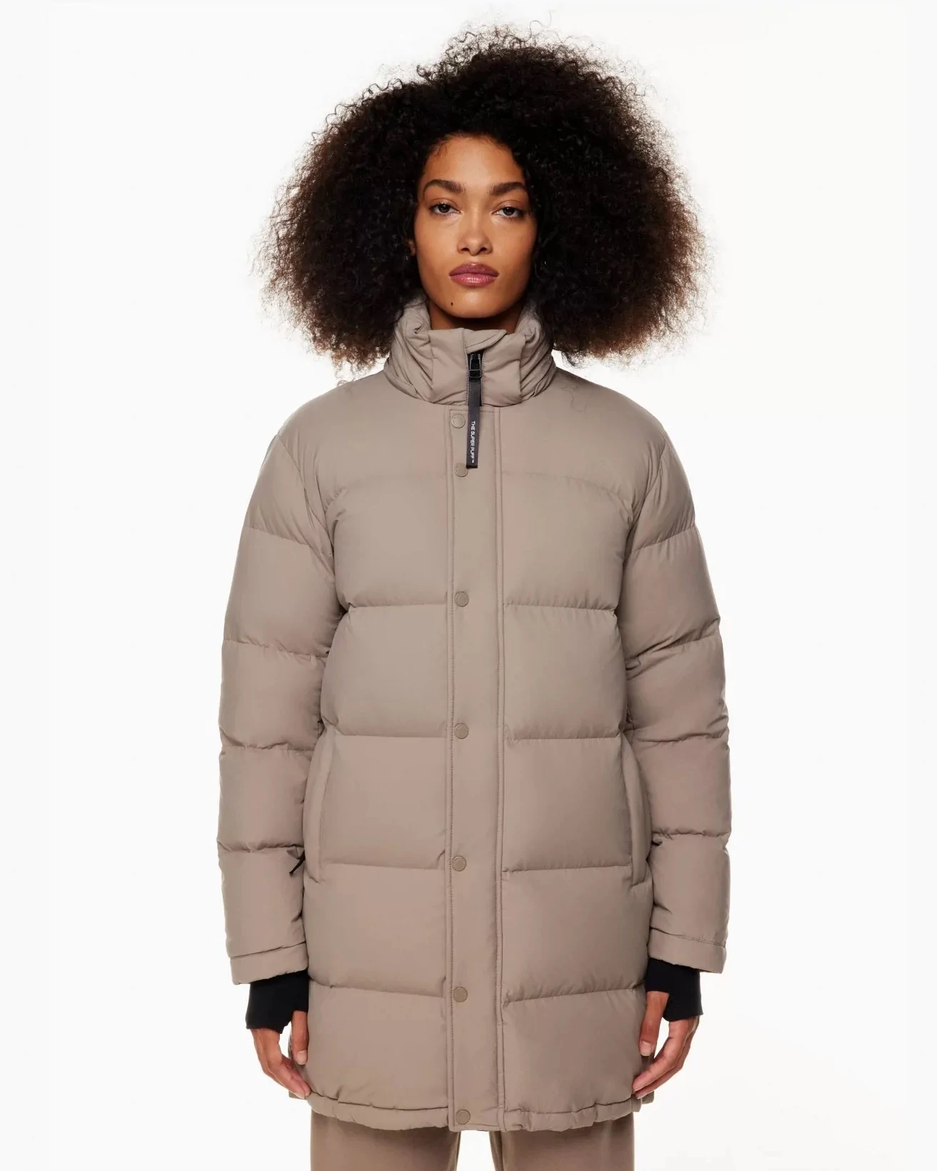 Aritzia The Super Puff™ Taupe Mid-Length Goose-Down Puffer Jacket