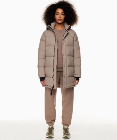 Aritzia The Super Puff™ Taupe Mid-Length Goose-Down Puffer Jacket