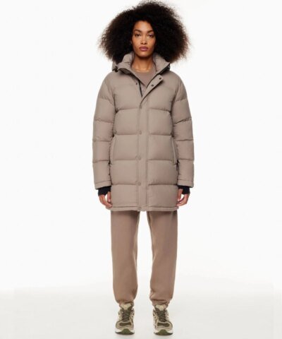 Aritzia The Super Puff™ Taupe Mid-Length Goose-Down Puffer Jacket