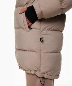 Aritzia The Super Puff™ Taupe Mid-Length Goose-Down Puffer Jacket