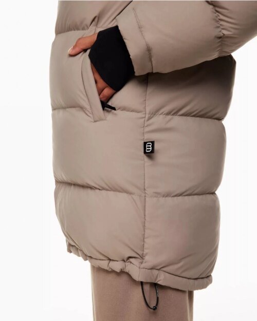 Aritzia The Super Puff™ Taupe Mid-Length Goose-Down Puffer Jacket