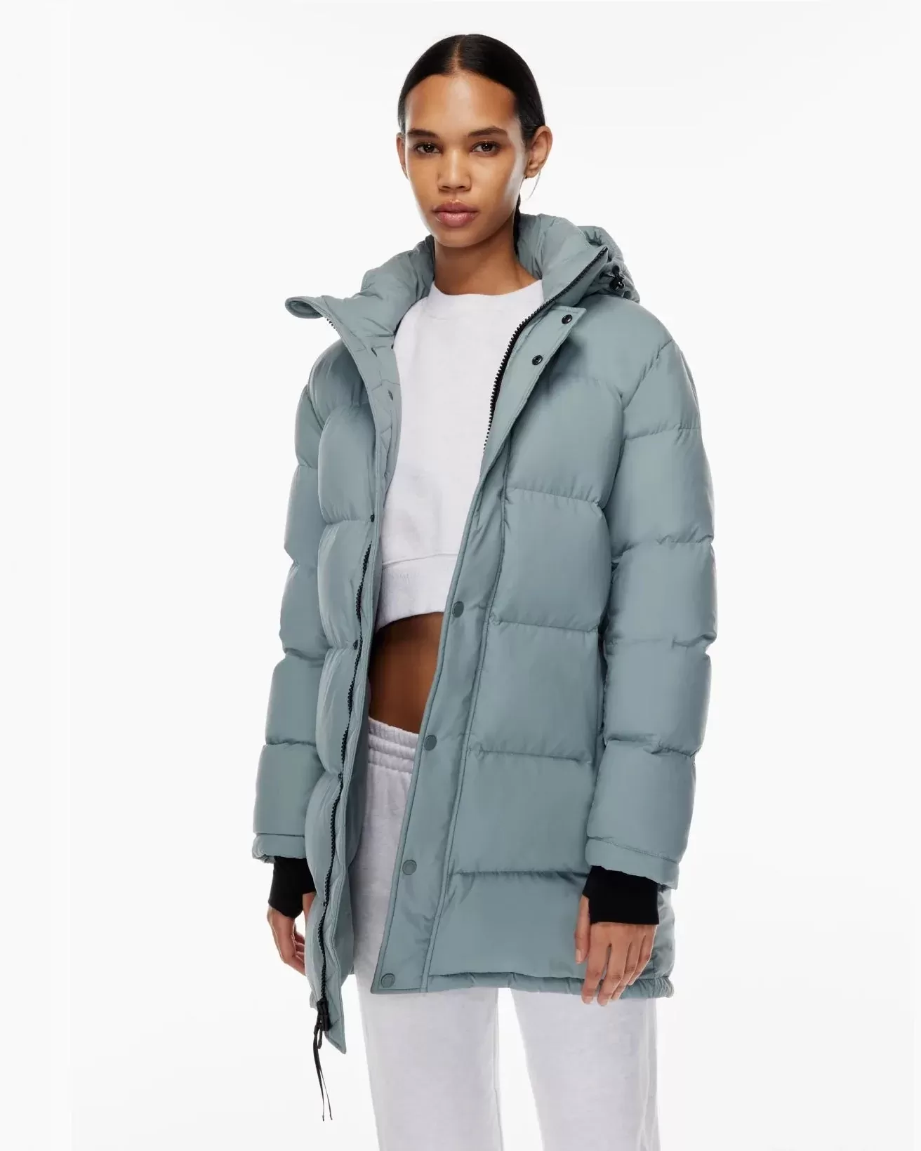 Aritzia The Super Puff™ Blue Mid-Length Goose-Down Puffer Jacket