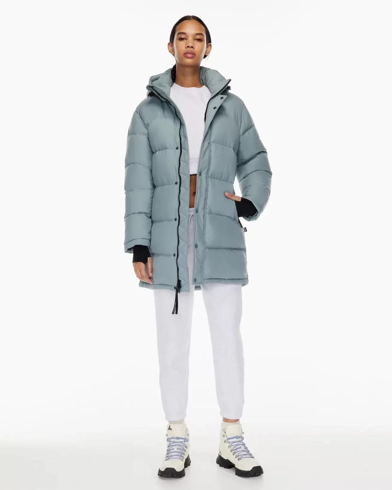 Aritzia The Super Puff™ Blue Mid-Length Goose-Down Puffer Jacket