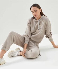 Brunello Cucinelli Cotton English Rib Hooded Sweater With Precious Pocket Loop