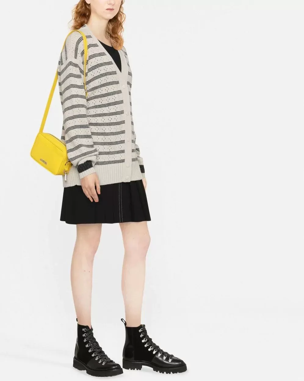 Moncler Striped Pointelle-Knit Cardigan